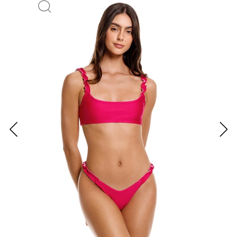 Blue Ruffle Strap Bikini Top size M - Picture 5 of 5